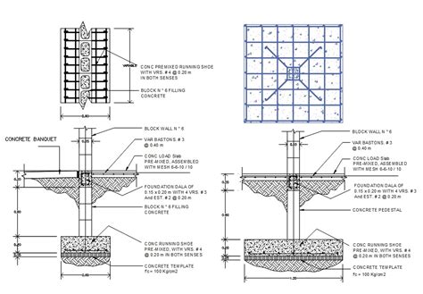 Footing Foundation Plan AutoCAD File Cadbull