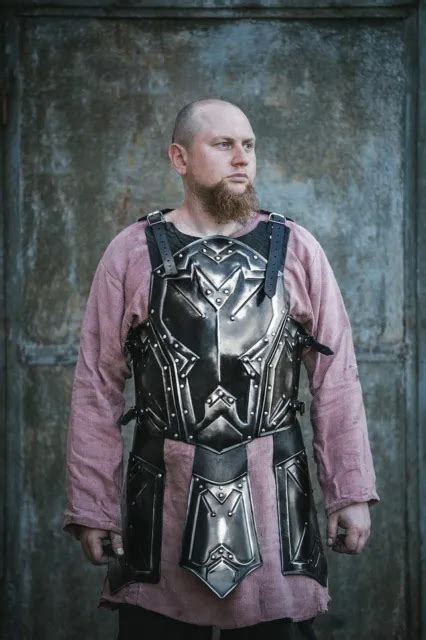 MEDIEVAL BLACKENED STEEL LARP Armor- Dwarven Style Armor Full Suit LOTR £379.96 - PicClick UK