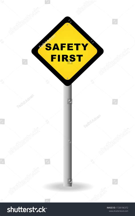 Safety First Poster Vector Eps10 Stock Vector (Royalty Free) 1728196372 ...