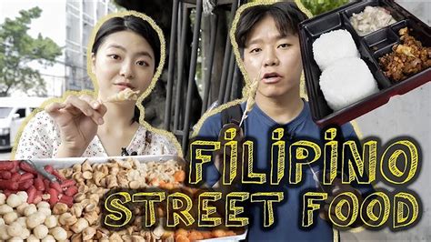 Koreans Try Filipino Street Food 필리핀 대학가 길거리 음식 먹어보기