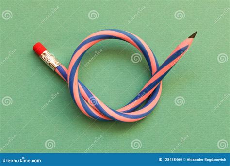 Flexible Pencil Isolated On Light Background Bending Pencil Stock