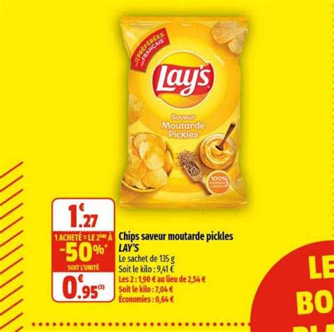 Promo Chips Saveur Moutarde Pickles Lay S Chez Coccinelle Express