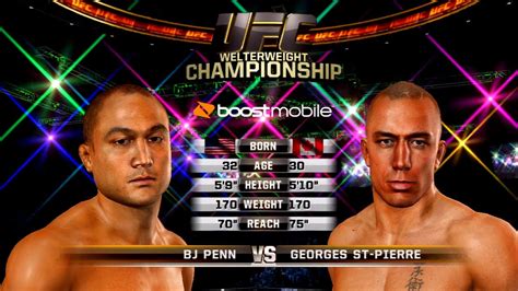 Ufc Undisputed Gameplay Georges St Pierre Vs Bj Penn Youtube