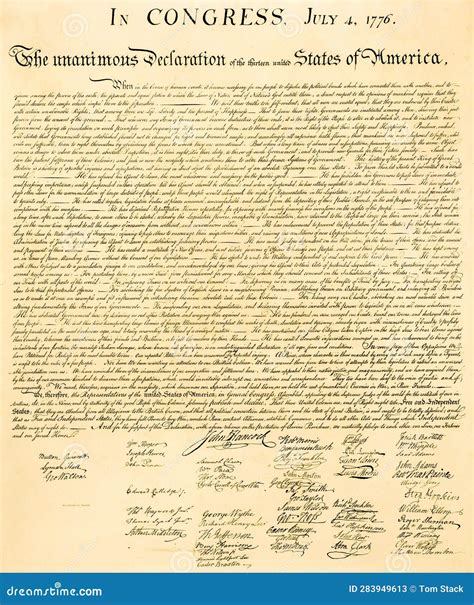 The United States Declaration of Independence Editorial Stock Photo ...