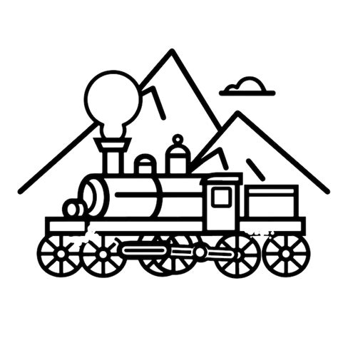 Ilustraci N Vectorial En Blanco Y Negro De La Silueta Del Tren De La