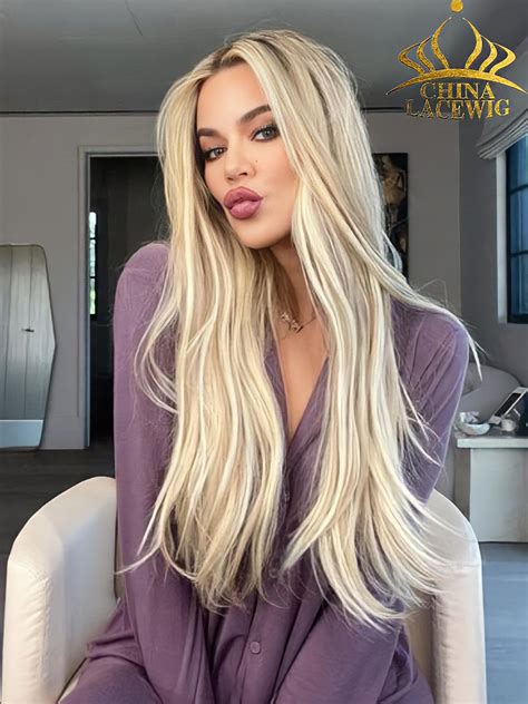 Chinalacewig Custom Wig Lace Frontal Blonde Color Bleached Knots Human Virgin Hair C05 Human