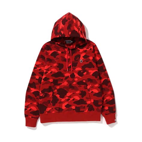 Bape Color Camo One Point Pullover Hoodie Red