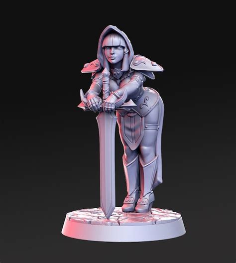 Female Knight DnD Miniature DnD Tabletop RPG Mini D D Etsy