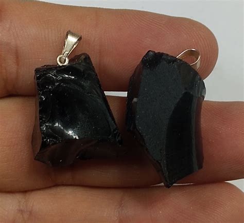 Pingente De Pedra Obsidiana Negra Elo Produtos Especiais