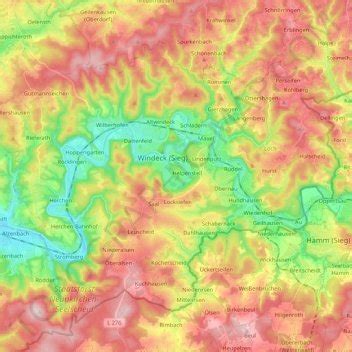 Windeck topographic map, elevation, terrain