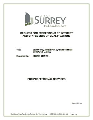 Fillable Online Request For Expressions Of Interest And Statements Of