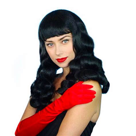 1940s Burlesque Bettie Page Long Black Hair Costume Wig Ninx Costumes