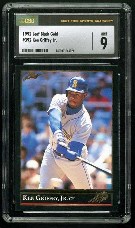 KEN GRIFFEY JR 1992 Leaf Black Gold 392 Seattle Mariners HOF CSG 9