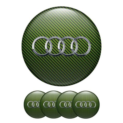 Audi Wheel Center Cap Domed Stickers Classic Carbon | Wheel Emblems | Stickers | X-Sticker