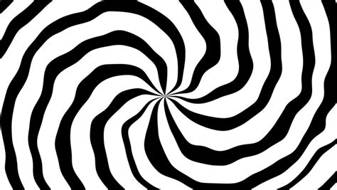 Moving Hypnotic Spiral Psychedelic Spiral And Slow Rotation Black And