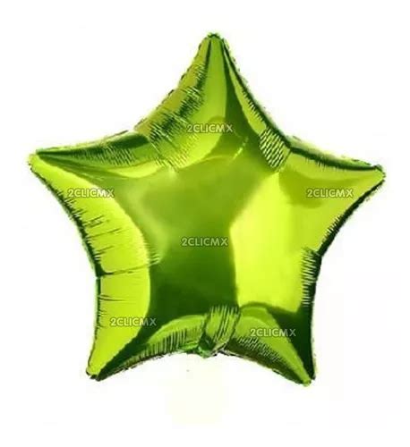 Globos Metalicos Estrella Verde Limon Cm Fiesta Adorno Mercadolibre