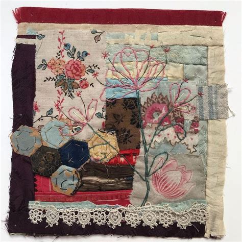 Mandy Pattullo On Instagram Collage Using Old Fabrics And Embroidery