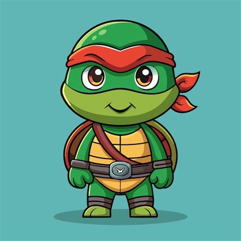 Lindo Tortuga Ninja Con M Scara Y Conchas Imagen De Dibujos Animados