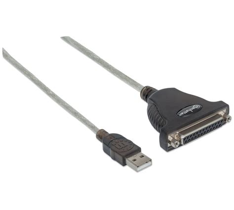 CABLE CONVERTIDOR MANHATTAN USB A PARALELO DB25 1 8M IMPRESORA