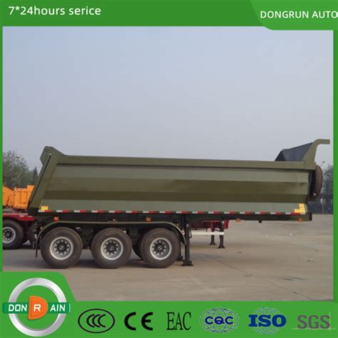 Tri 3 Axle Heavy Duty 40 50t U Shape Rear Dump Trailer High Strengh