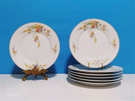 Juego 6 Platos Postre Porcelana Alemana Lorenz Hutschenreuth En Venta