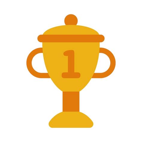 Premium Vector First Place Golden Trophy Cup Flat Style Vector