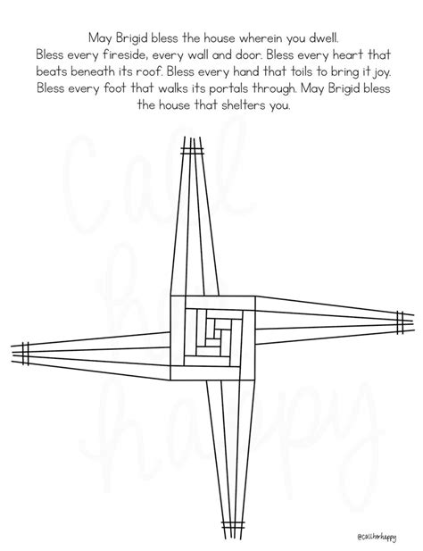 St Brigid Cross Craft Printable Coloring Page Sheet Lazy - Etsy