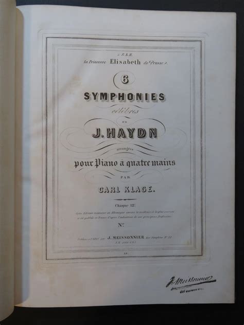 HAYDN MENDELSSOHN Symphonies Piano 4 Mains Ca1845 By HAYDN MENDELSSOHN