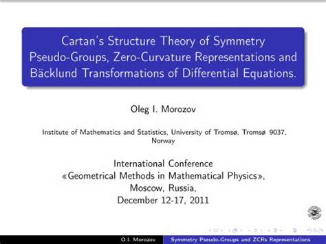 Pdf Cartans Structure Theory Of Symmetry Pseudo Groups Zero S