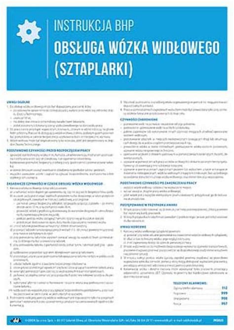 Oddk Instrukcja Bhp Obsługa Wózka Widłowego Sztaplarki Ceny i