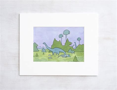 Dinosaur Nursery Set Dinosaur Wall Art Prints Illustration - Etsy