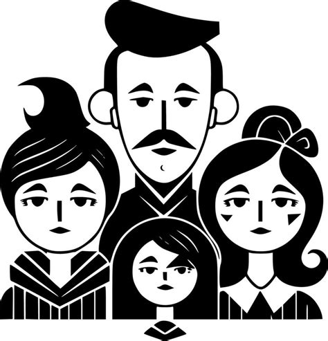 Family, Black and White Vector illustration 24571225 Vector Art at Vecteezy