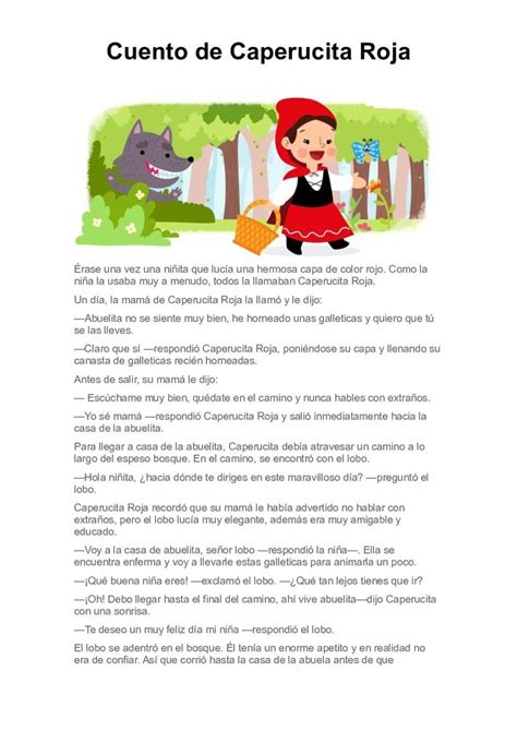 Caperucita Roja Cuento De Caperucita Caperucita Roja Cuento Infantil