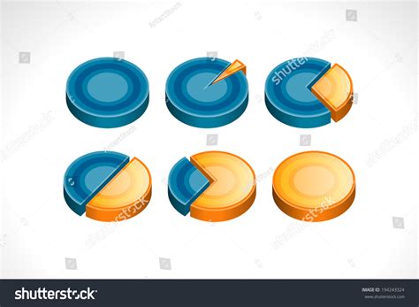 Set Segmented Circle Pie Charts Vector Stock Vector Royalty Free