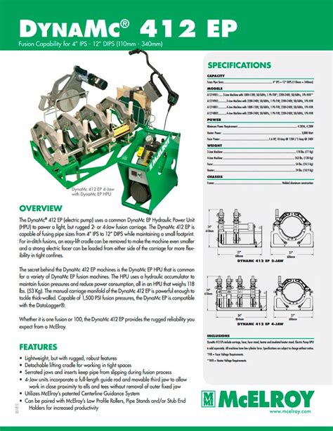 Mcelroy Dynamc® 412 Fusion Machine