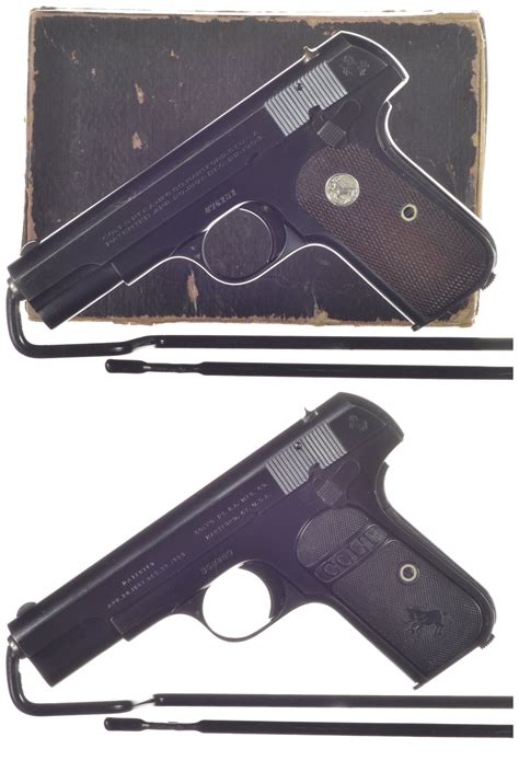 Two Colt Model 1903 Pocket Hammerless Semi Automatic Pistols Rock Island Auction