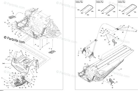 Ski Doo 2011 SUMMIT X 600 HO E TEC OEM Parts Diagram For Frame And