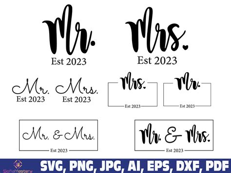 Mr And Mrs Est Svg Png Mr Svg Mrs Svg Wedding Svg Etsy