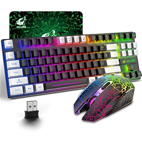 Mua Wireless Gaming Keyboard And Mouse Combo With 87 Key Rainbow Led Backlight Rechargeable