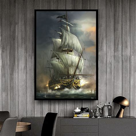 Ship Canvas Wall Art Pirate Ships Canvas Print Sailing Ship Canvas