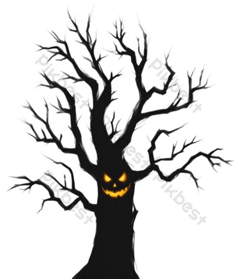 Halloween Scary Tree With Glowing Eyes Png Images Png Free Download