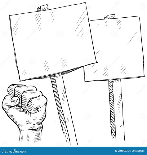 Blank Picket Or Protest Signs Stock Vector - Image: 22406275