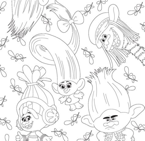 Dibujos Para Colorear Trolls Gira Mundial Imprimir Todos Los Trolls