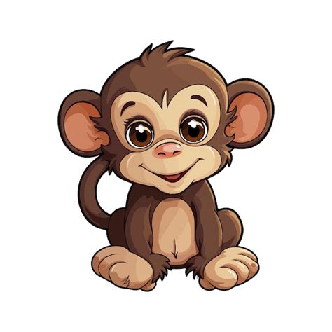 Premium Vector Cute Baby Monkey Cartoon Illustration