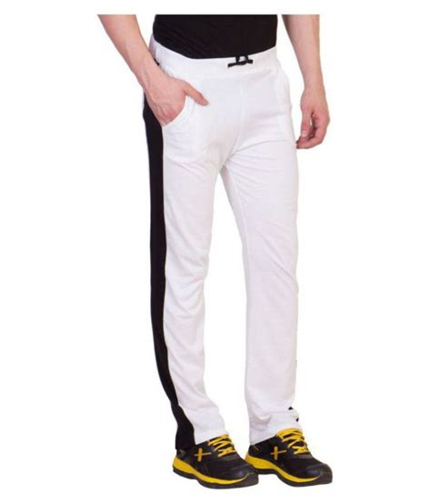 Haoser Men S White Cotton Solid Stylish Track Pant For Everyday Buy