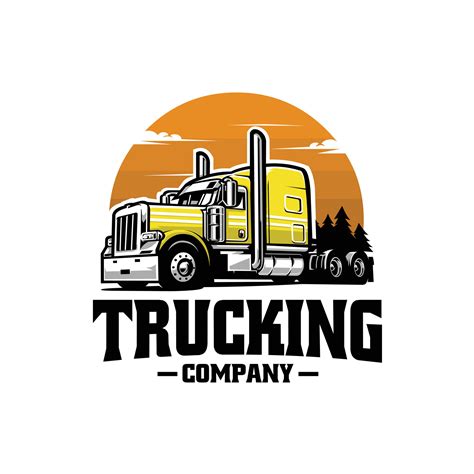 Trucking Company Logo Vector Art Illustration Isolated Best For