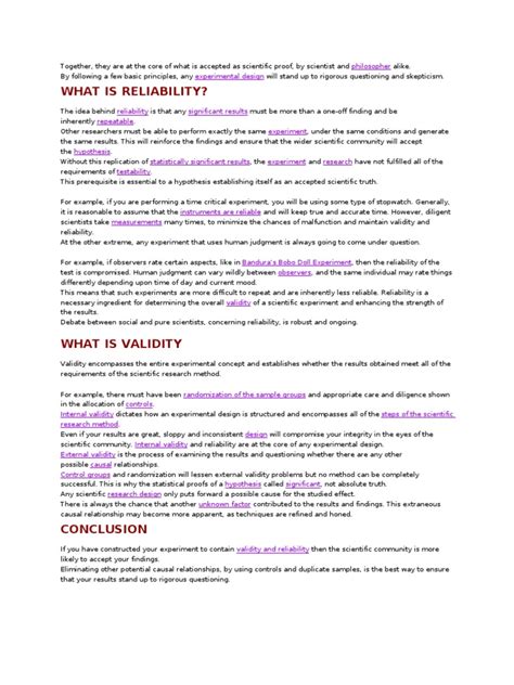 Understanding Reliability And Validity Core Concepts For Rigorous