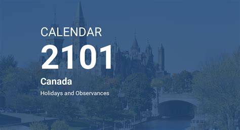 Year 2101 Calendar – Canada