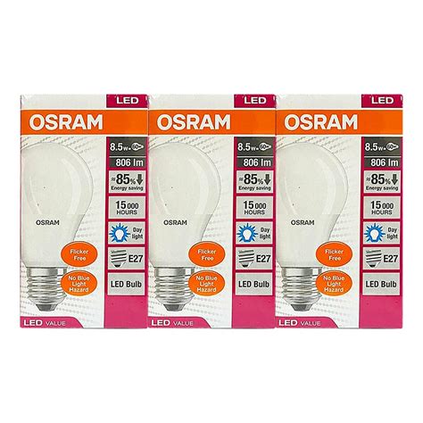 Osram Classic Led Bulb A60 85w E27 Cool Daylight 3pcs Online At Best Price Led Bulb Lulu Uae