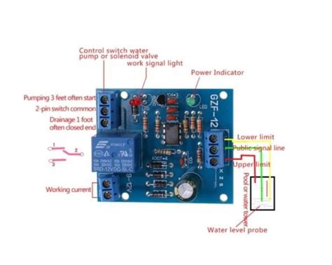 Taidacent 12 Volts 10a 1kw Automatic Liquid Level Control Relay Switch